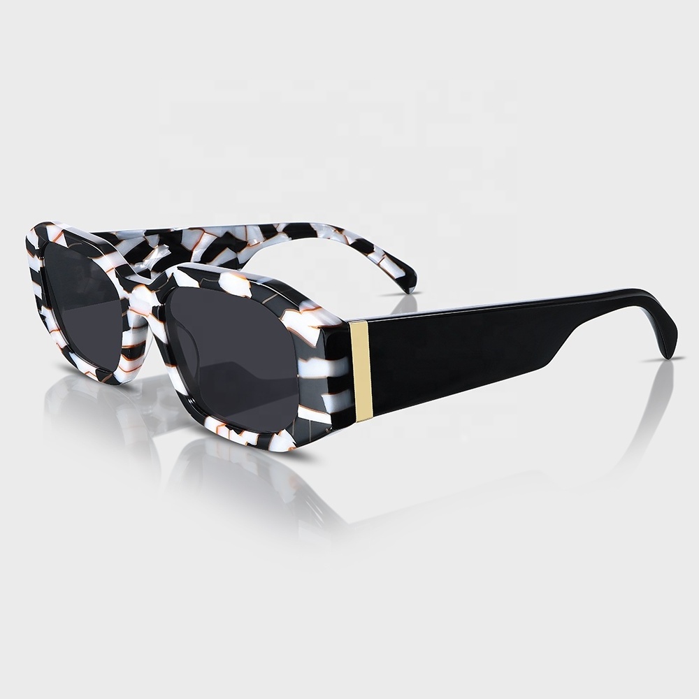 Yeetian Rectangular Acetate Eyewear High End Occhiali da Sole Luxury Custom Marble Sunglasses