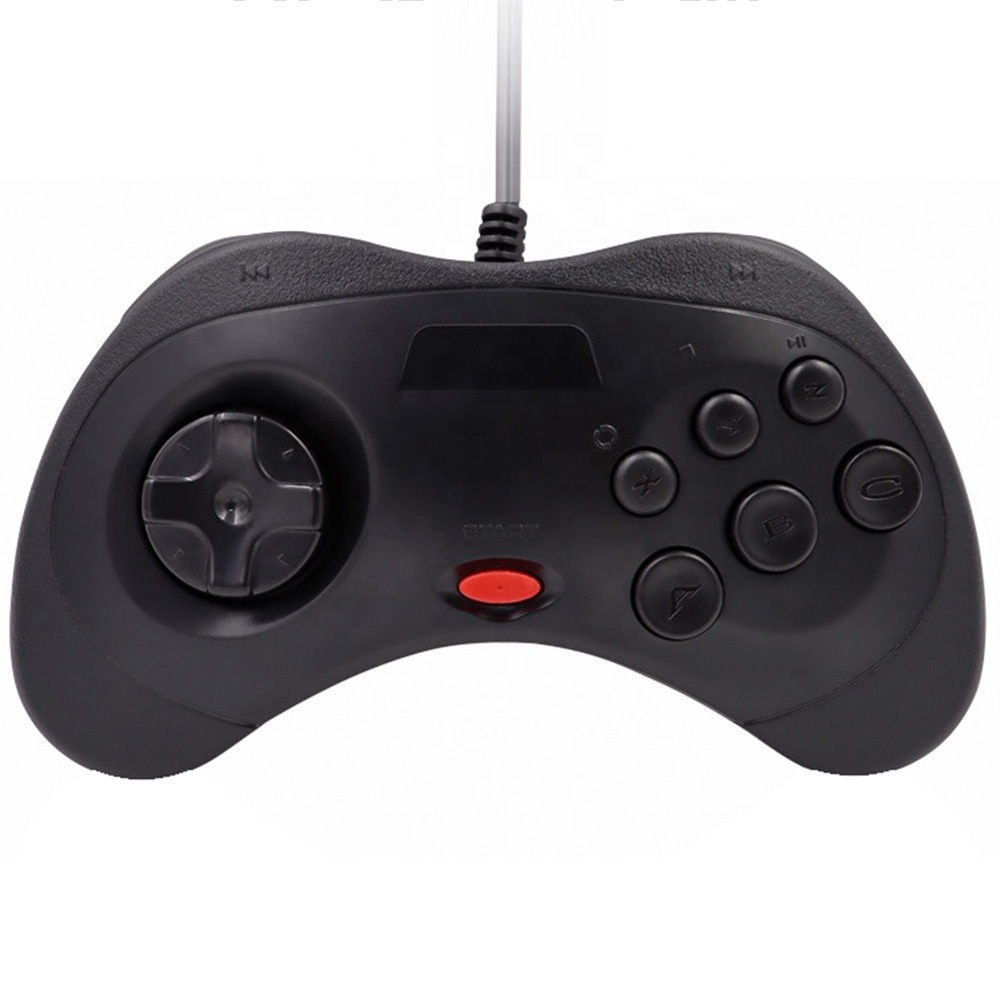 Black White USB Wired Gamepad Joystick for Sega Saturn Game Controller for Windows PC MAC Linux Raspberry Pi 3 Sega Controller