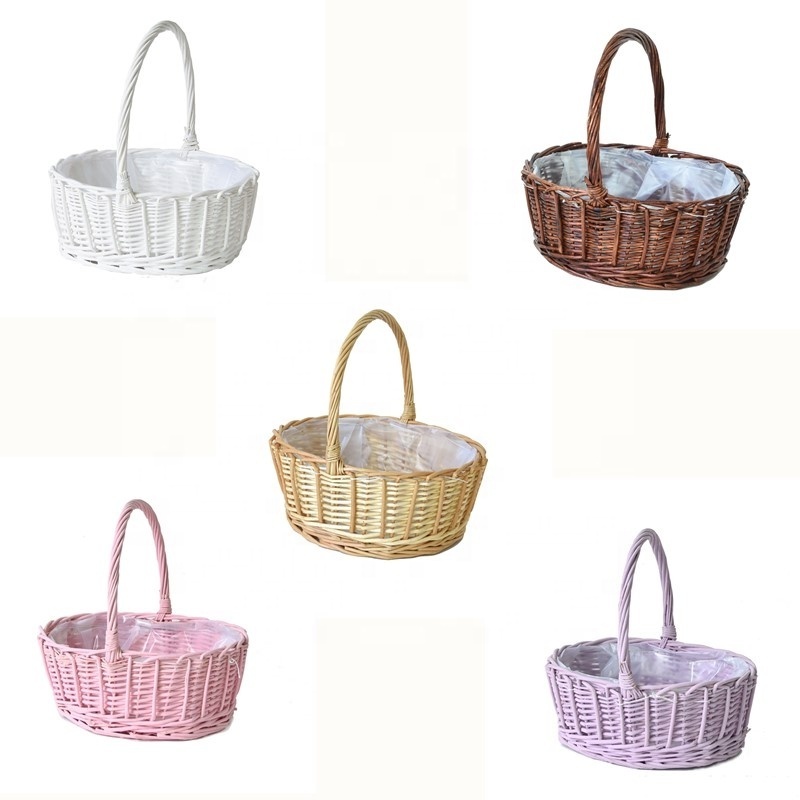 bulk sale multicolor wicker gift hamper for gift package with plastic liner