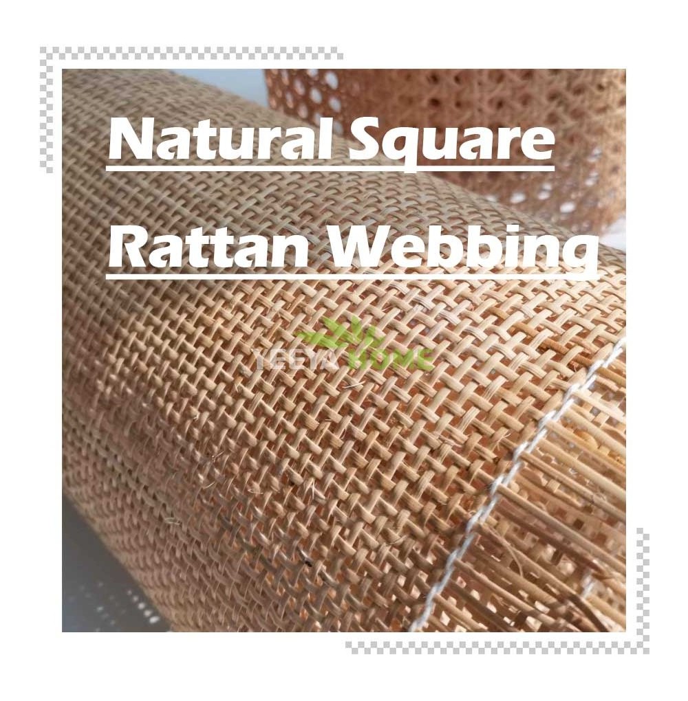 Natural Rotan Semi Bleached Webbing Rattan Roll Sheet Cane for Patio Furniture