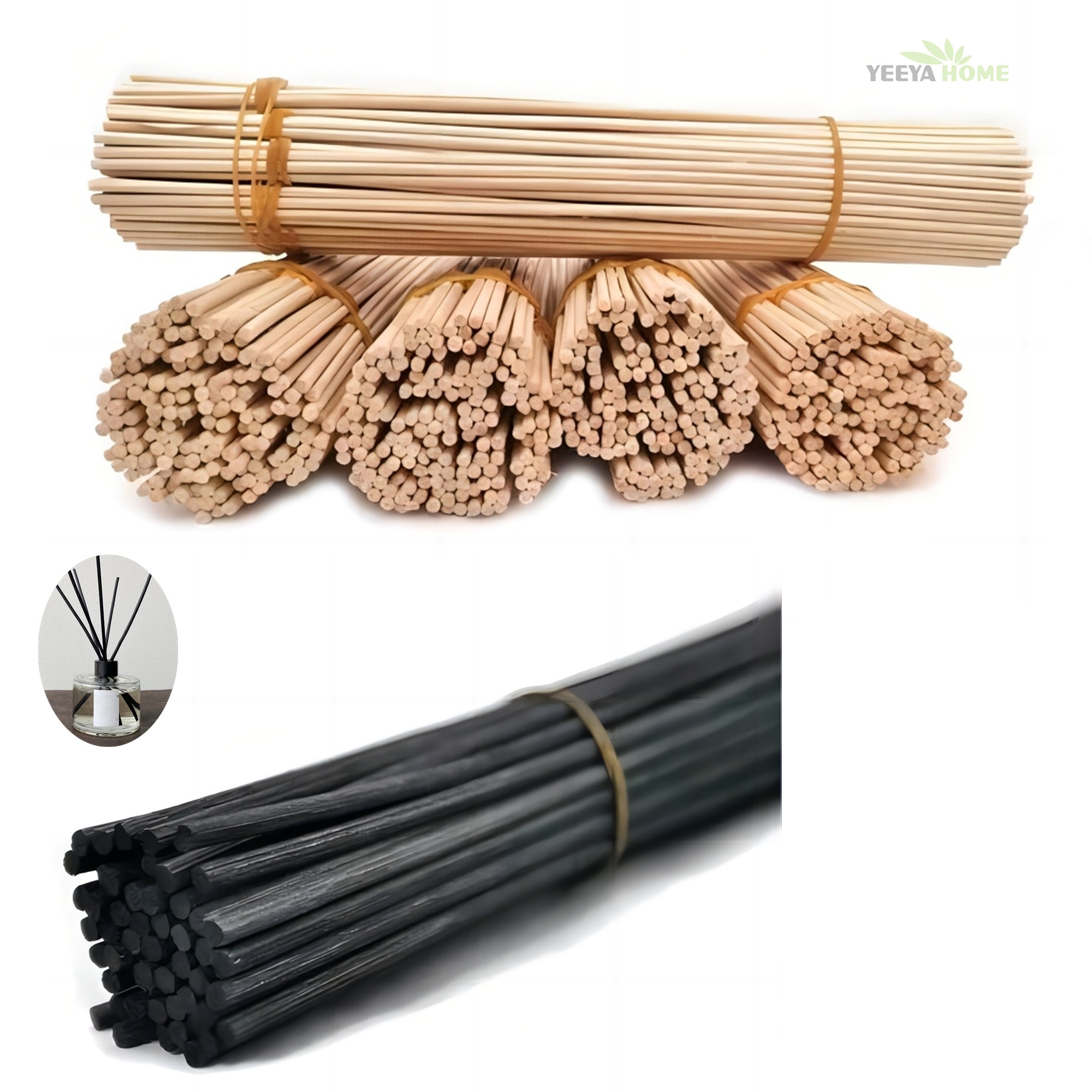 Custom Air Freshener Cheap Reed Diffuser Black Rattan Diffuser Fiber Sticks Natural Rattan Sticks For Reed Diffuser