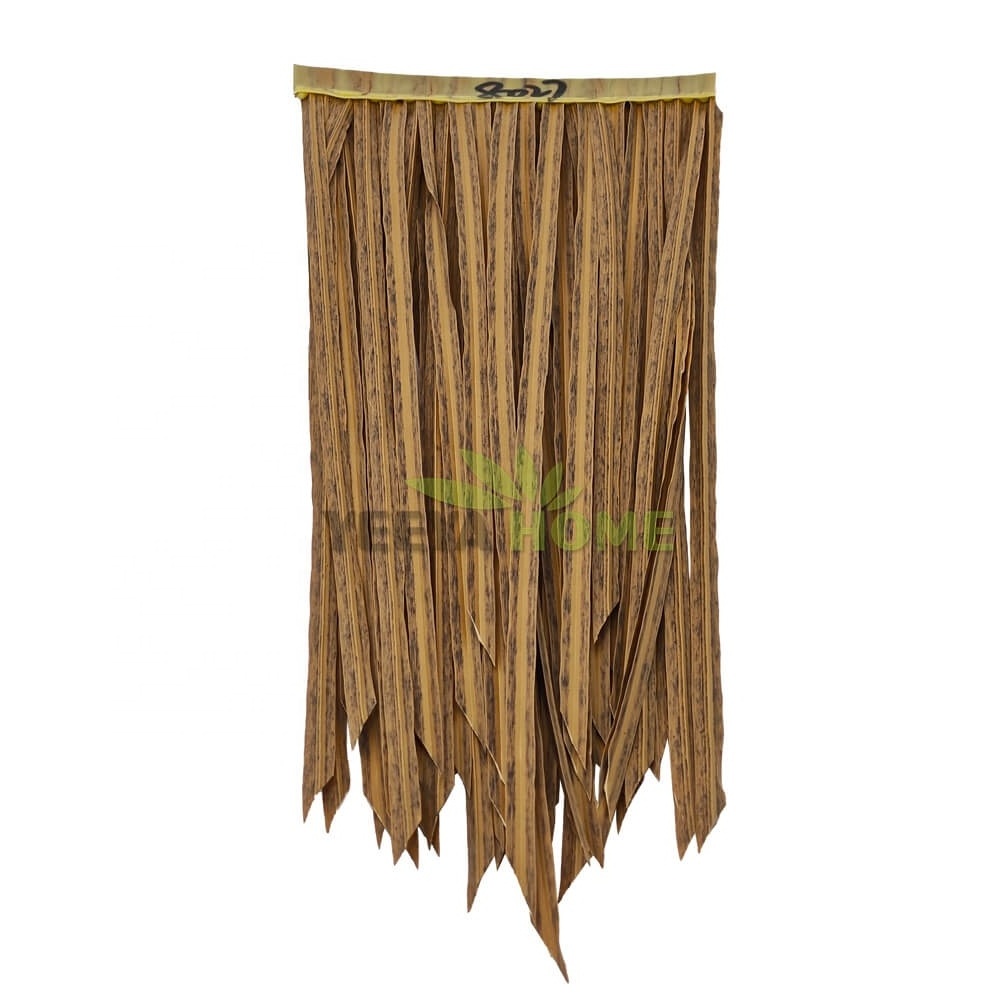 Cheapest Simulation Synthetic Artificial Plastic Tiki Palm Straw Thatch Roof Sheet Tile PE PVC For Cover Beach Umbrella Cottage