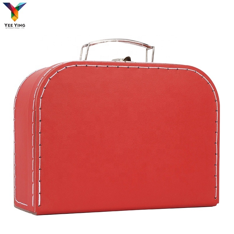 Wholesale cardboard portable metal lock paper suitcase box custom logo suitcase