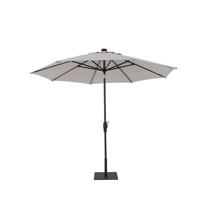 10Ft Patio Umbrella Led Aluminium Garden Umbrellas Courtyard Umbrella for Garden