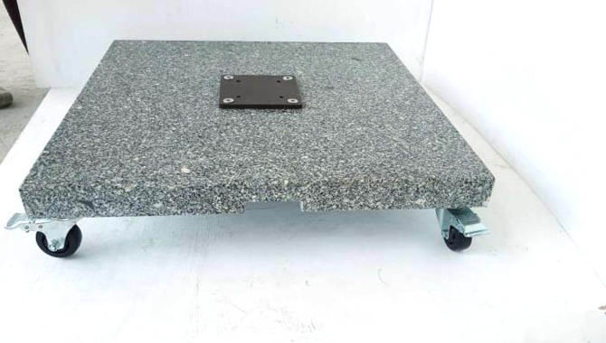 70x70x8cm Garden Restaurant Cafe Hotel Outdoor Square Umbrella Granite Umbrella Base With Wheels