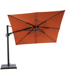 YEEZE  Wholesale 11ft Sunshade Garden  Offset Cantilever Umbrella with Led Light for Outdoor Cafes Restaurant Courtyard