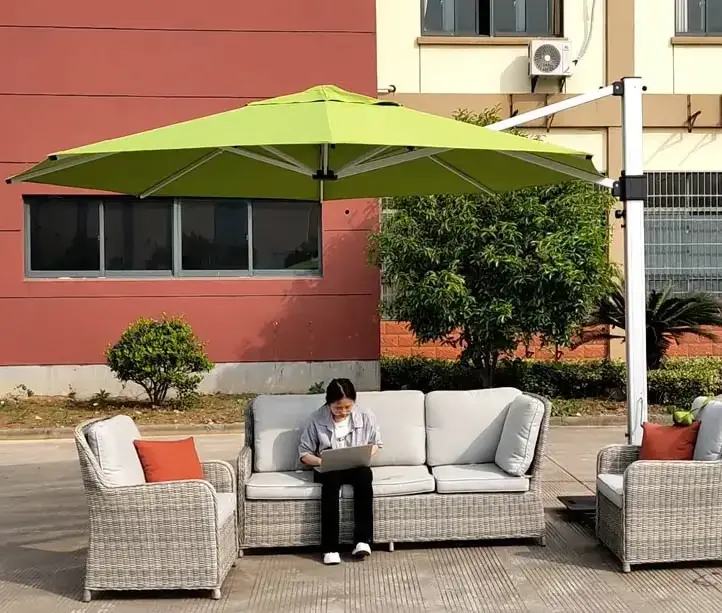 Cantilever automatic patio outdoor furniture umbrella