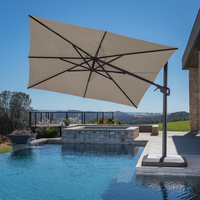 Full aluminum 10Ft 8 Ribs 360 Degree Turning Patio Umbrella Replacement Canopy .