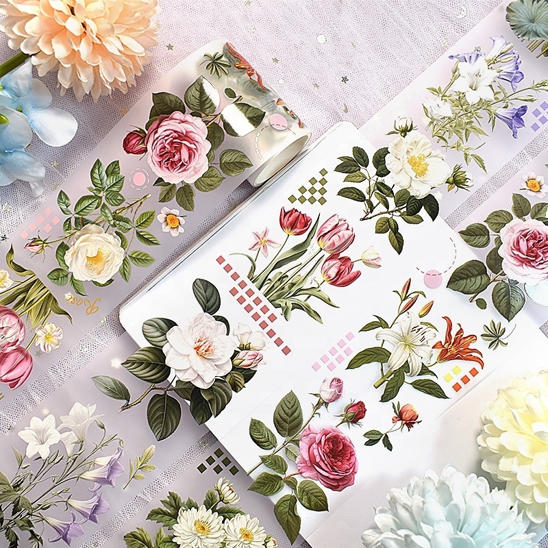 DIY Decorative Scrapbook Length 2m Cartoon Animal Flowers Style Pet Washi Masking Tape For Girls