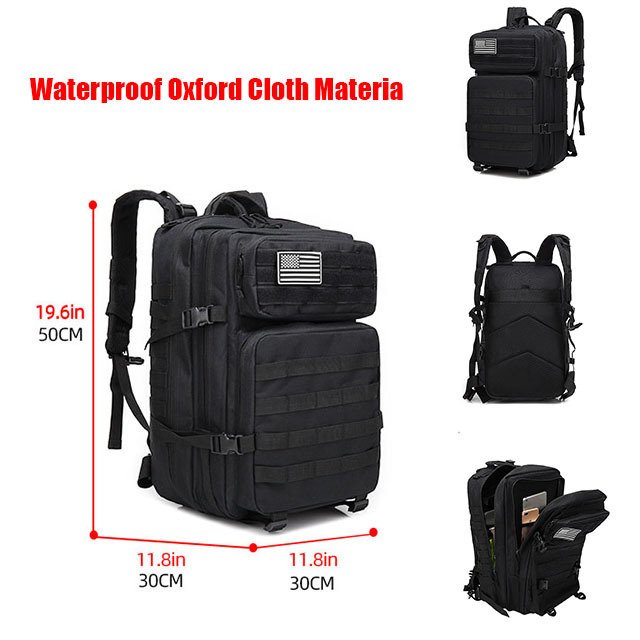 Custom Logo Canvas Mountain Multifunction Waterproof Backpack Tactical Camping Bag