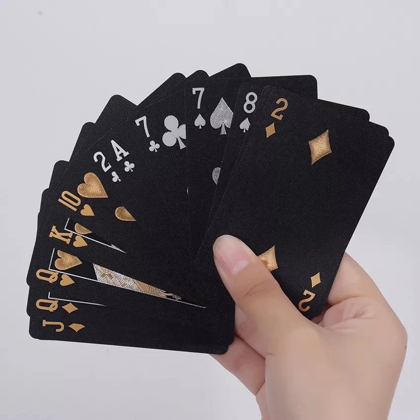 Customized Blank Sublimation Printed Pvc Gold Foil Playing Poker Cards Waterproof Plastic Magic Card Mini Paper Playing Cards 54