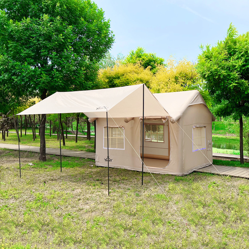 Factory Direct Sales Oxford Cloth Wild Outdoor Camping Tent House 2-4 People Inflatable Air Tent