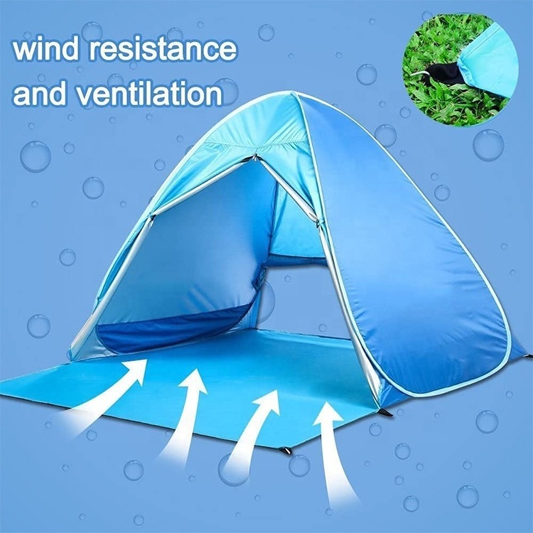 Anti-UV Sun Shelter Lightweight Beach Sun Shade Portable Canopy Cabana Automatic Sun Umbrella Pop Up Beach Tents