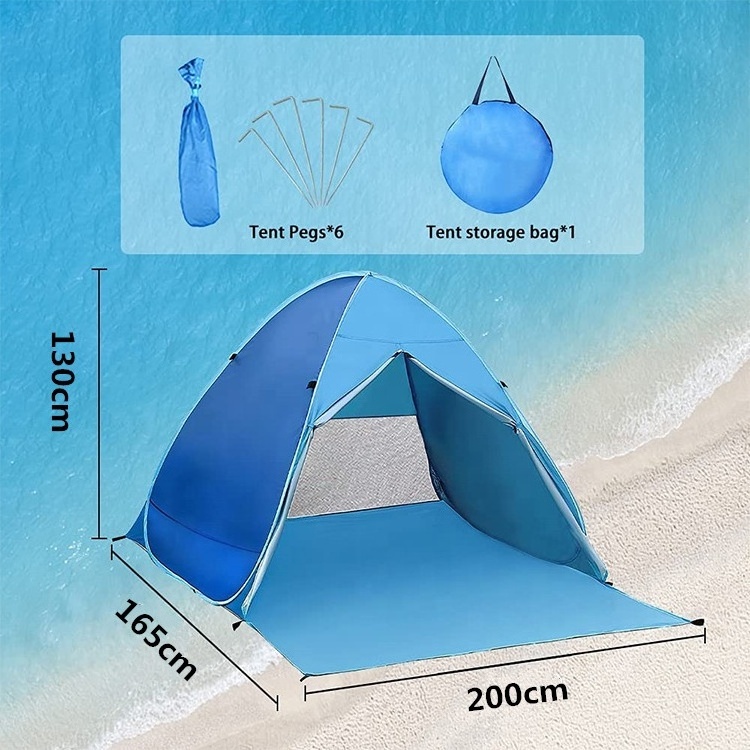 Anti-UV Sun Shelter Lightweight Beach Sun Shade Portable Canopy Cabana Automatic Sun Umbrella Pop Up Beach Tents