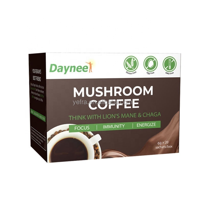 Hot selling Mushroom Coffee Organic Instant Latte Coffee Mushroom Blend Powder coffee wins town products