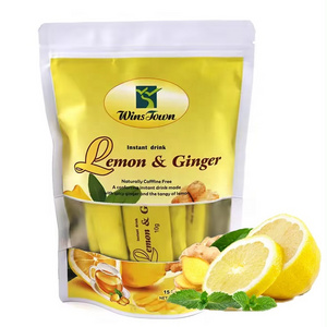 OEM Instant lemon ginger tea Custom herbal Weight loss Lemon ginger whitening freckle detox tea solid drinks