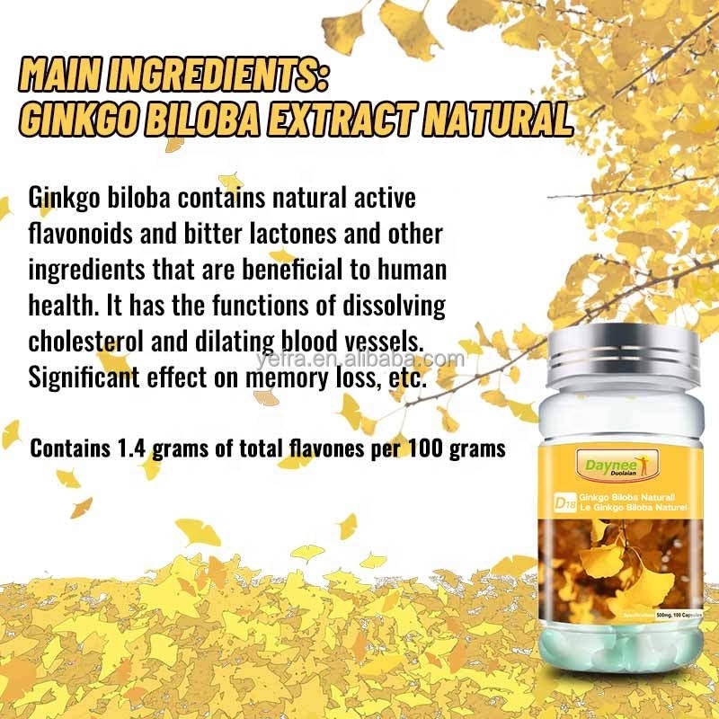 Hot selling Panax Ginseng Ginkgo Biloba Extract Capsules for Anti aging beauty herbal supplements