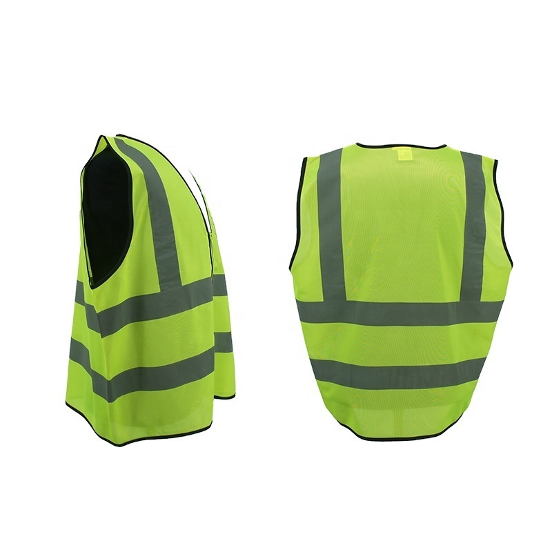 120 Gsm Zipper Workwear Cheap Jaket Green Safety Reflective Running Vest