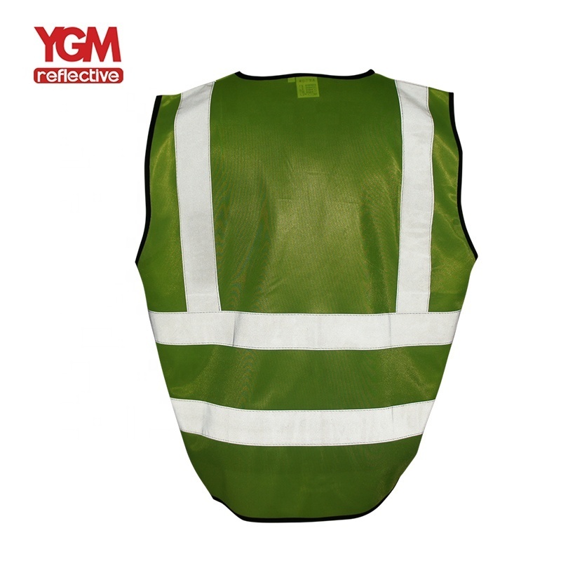 120 Gsm Zipper Workwear Cheap Jaket Green Safety Reflective Running Vest