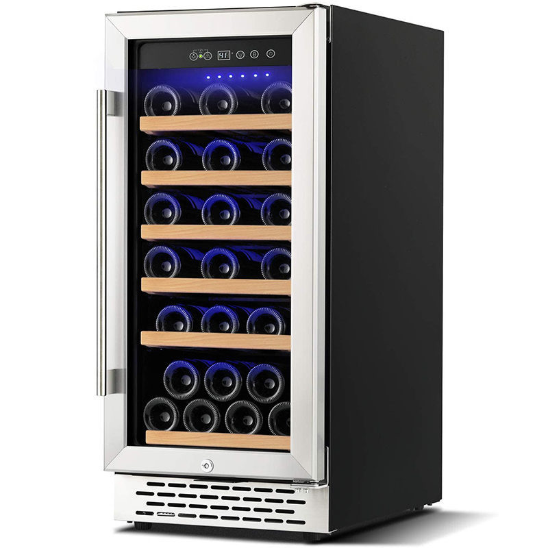 Custom High Quality Wine Cooler Cabinet with Lock Wooden Shelves Wine Cellar Furniture Wine and Beverage Coolers