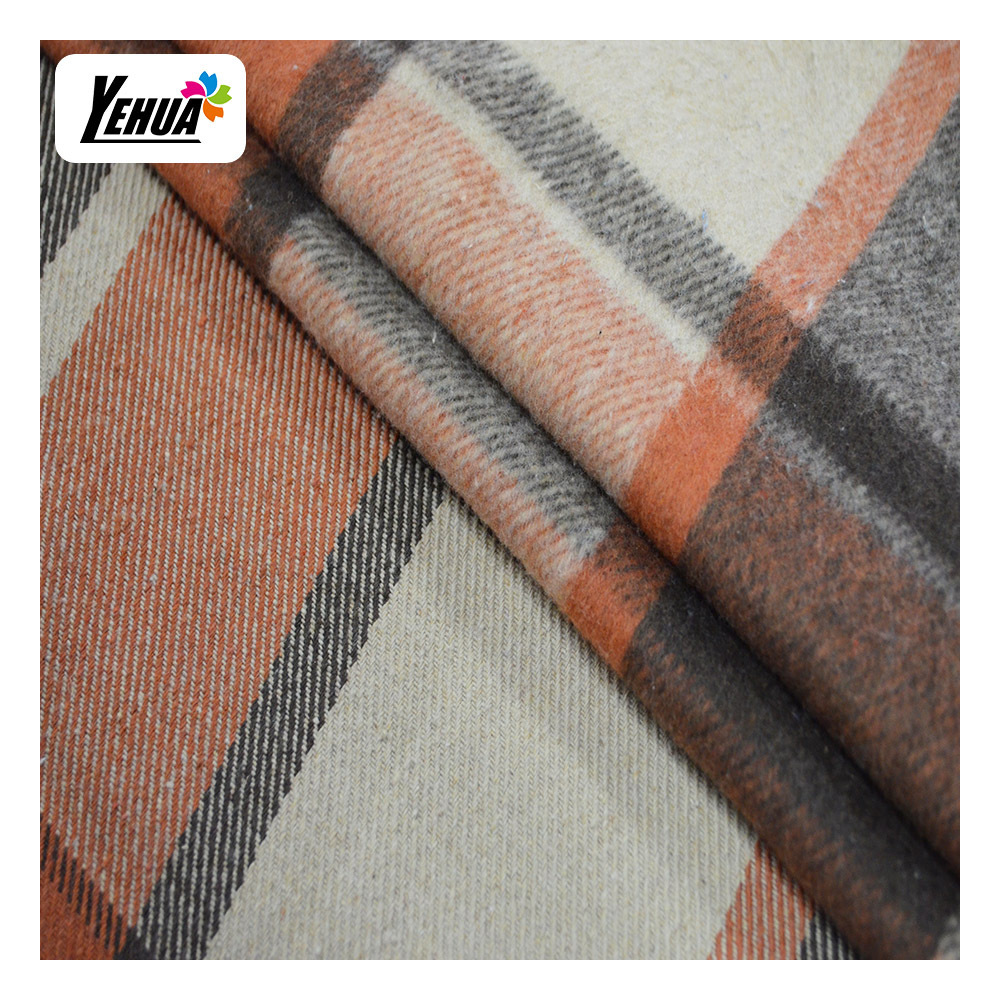 heavy weight  250-280 gsm yarn dyed flannel twill plaid woven fabric for Shirts coats to Mexico