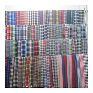 Inventory wholesale 16s 100% cotton yarn dyed check fabrics