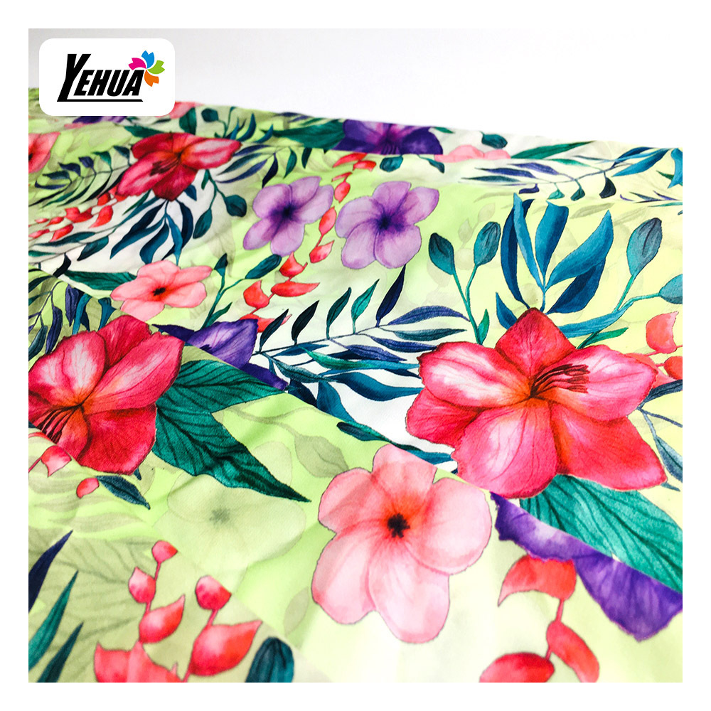 Digital Printed Satin Silk Polyester Stretch Satin Chiffon Fabric For Women