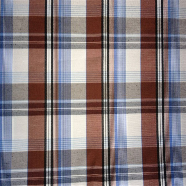 Inventory wholesale 16s 100% cotton yarn dyed check fabrics