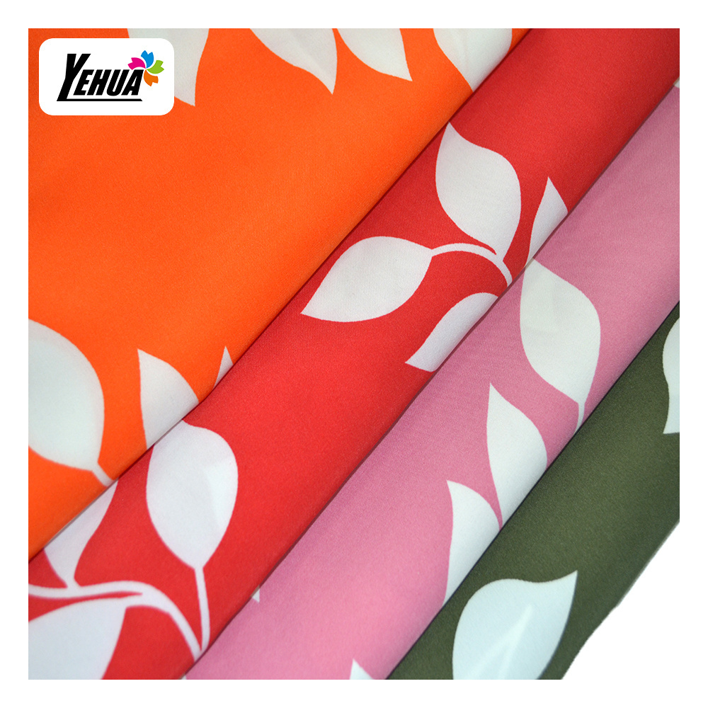 flower  strip  dot  designs 95 polyester 5 elastane 4 way stretch  polyester spandex fabric  for dress to Peru