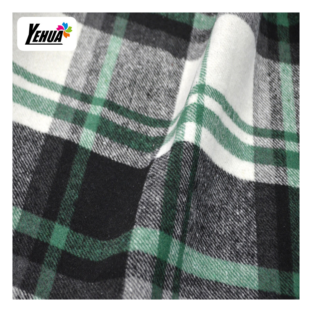 heavy weight  250-280 gsm yarn dyed flannel twill plaid woven fabric for Shirts coats to Mexico