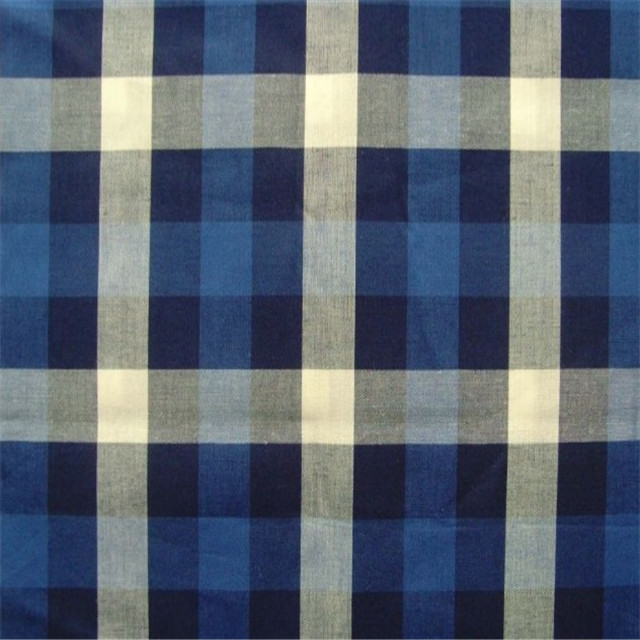 Inventory wholesale 16s 100% cotton yarn dyed check fabrics