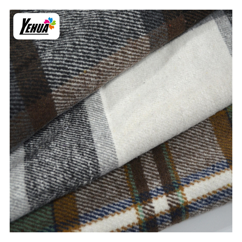 heavy weight  250-280 gsm yarn dyed flannel twill plaid woven fabric for Shirts coats to Mexico