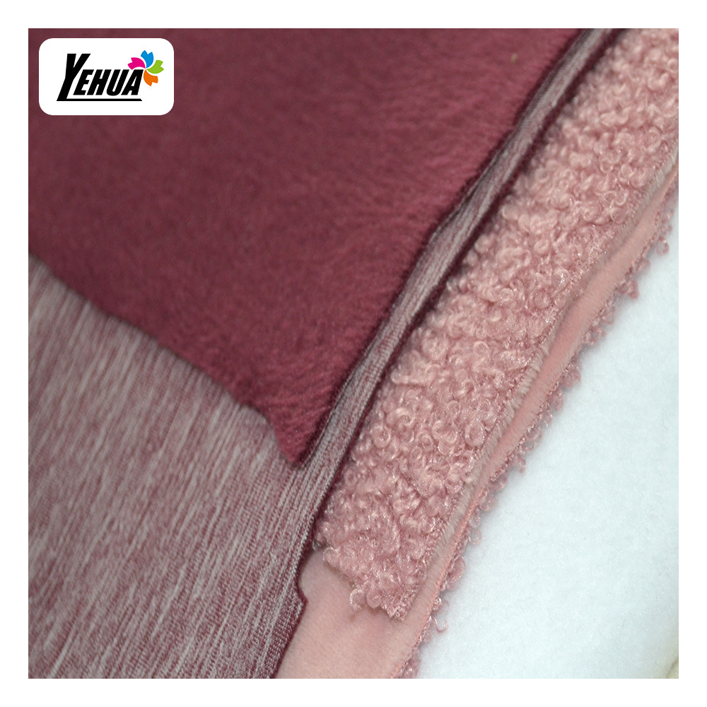 Bonded fabric face polyester and back cotton check flannel Bonded Sherpa Knit Fleece Fabric to Mexico