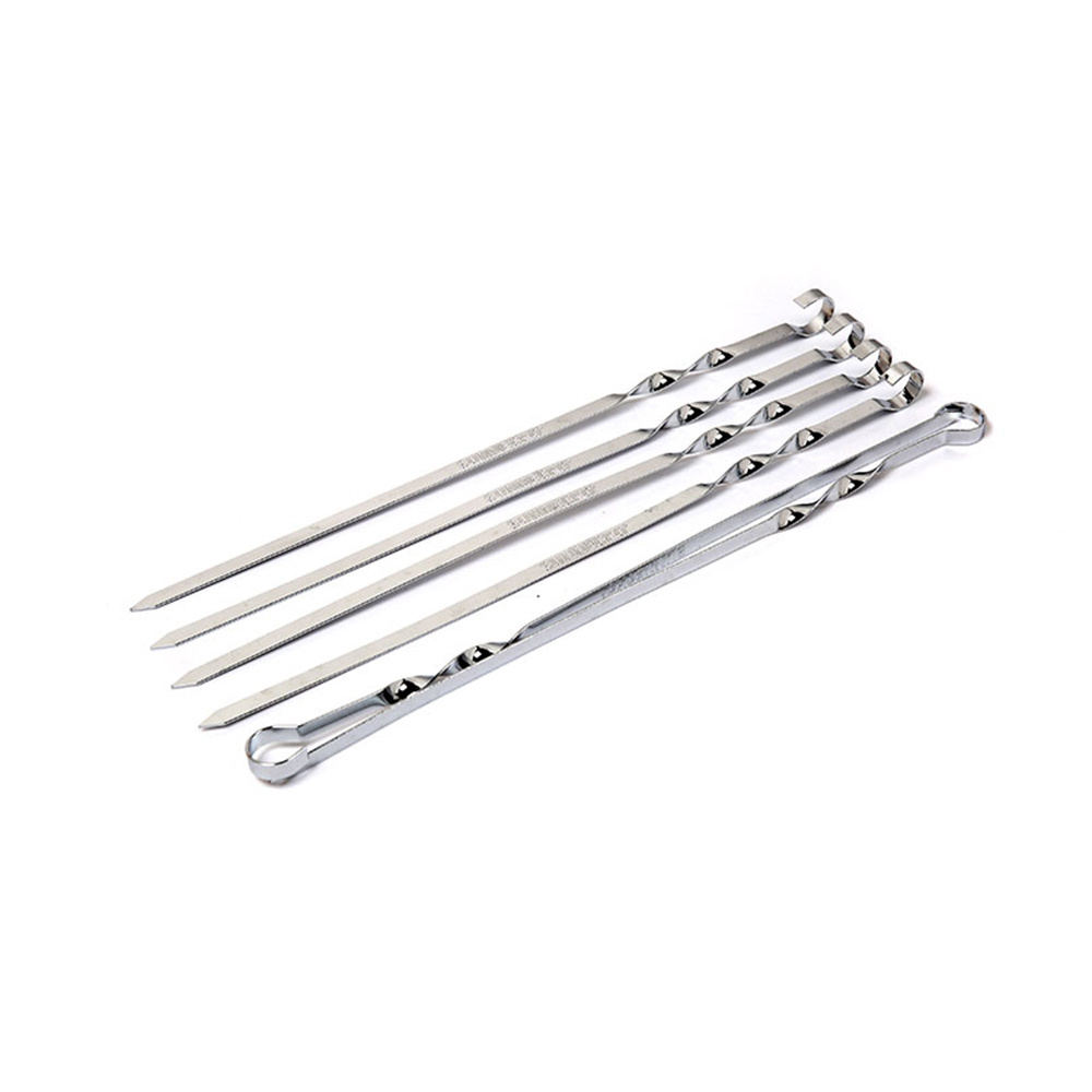 stainless steel square flat metal kebab bbq grill skewers