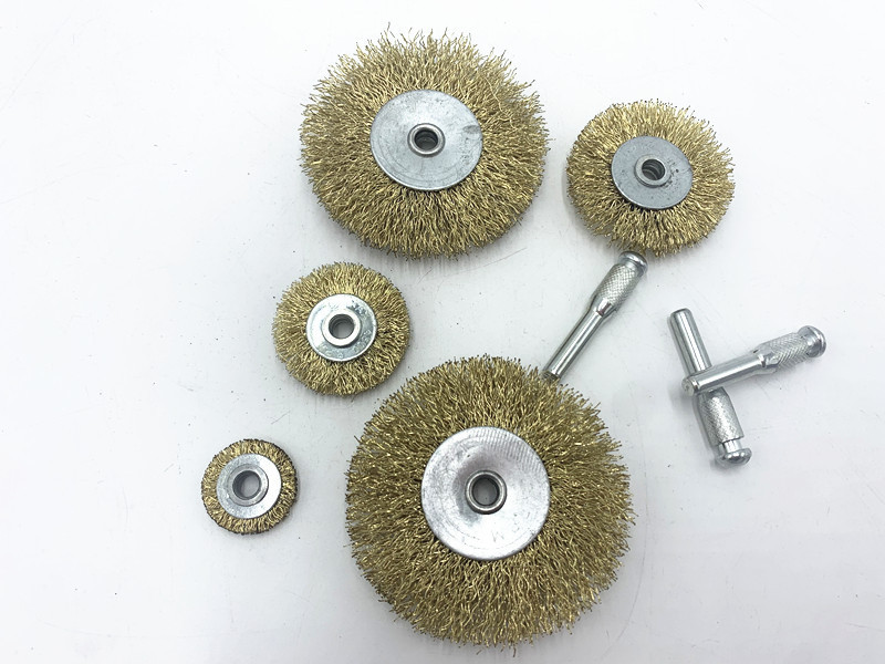 Movable rod flat wire wheel polishing tools wood polishing stainless steel wire brush wheel grinder bgrush