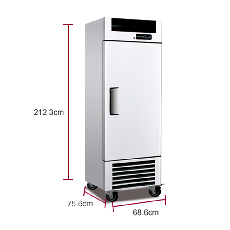 YEKALON Stainless Steel 610L Single Door Refrigeration Equipment Commercial American Style Upright Freezer