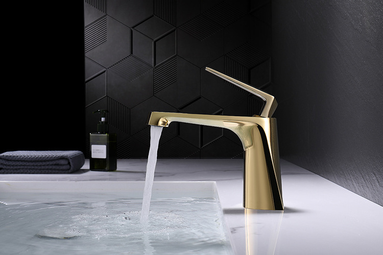 Bathroom Luxury Sanitary Ware Polished Wash Basin Faucet Single Handle Faucet Zinc Basin Automatic Metered Faucets