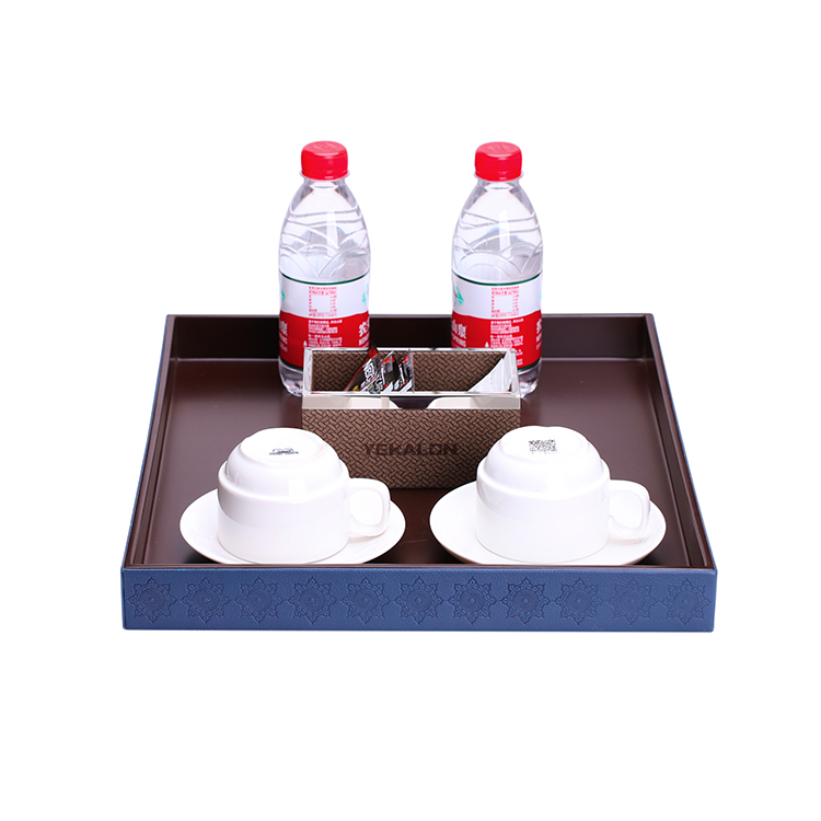 New Custom Hotel Supplies Factory Direct Hospitality  Leather Tray Set