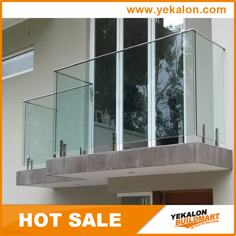 Semi frameless aluminium balustrade stainless steel glass railing systems