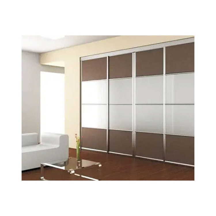 Bedroom Furniture Melamine Sliding Door Wardrobe Tempered Glass Sliding 2 Door Wardrobe