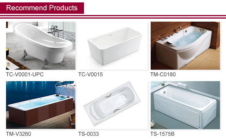 Freestanding Customized Size White Soaking Acrylic Bathtub