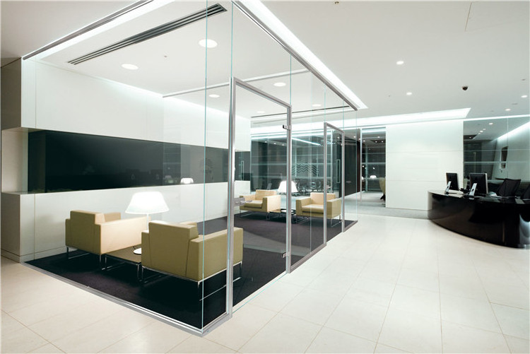 Commercial Furniture Office Partition Glass Wall  Living Room Office Thickness Tempered Glass Partition Wall