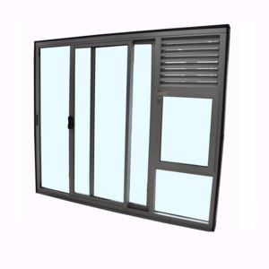 China Manufacturer Prefabricated Pivot Shed Door Storefront Alloy Frame Screen Glass Aluminum Sliding Door With Lattice