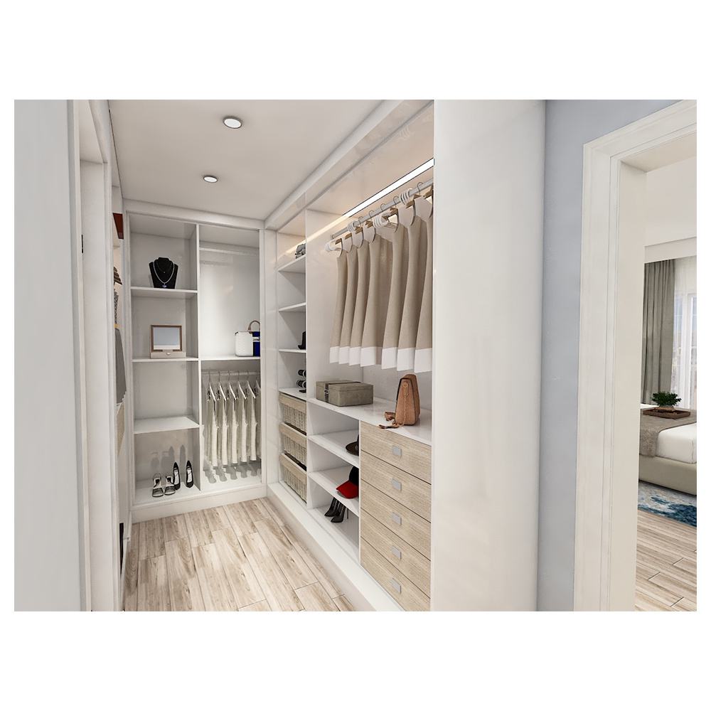 Luxury and customized design modern wardrobe with tempered glass