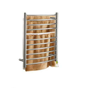 Modern Curved Steel Electric Heated Towel Rail Mirror Polished Round Heater for Bathroom for Hotel Use Towel Rack