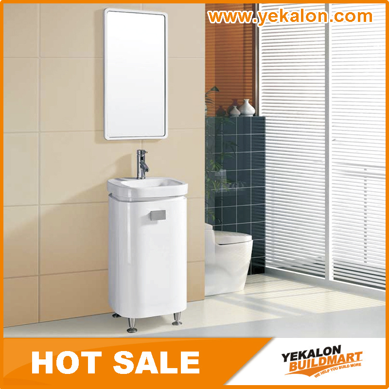 Factory Directly Sell modern furniture mirror white vanity pvc bathroom cabinet with washing basin