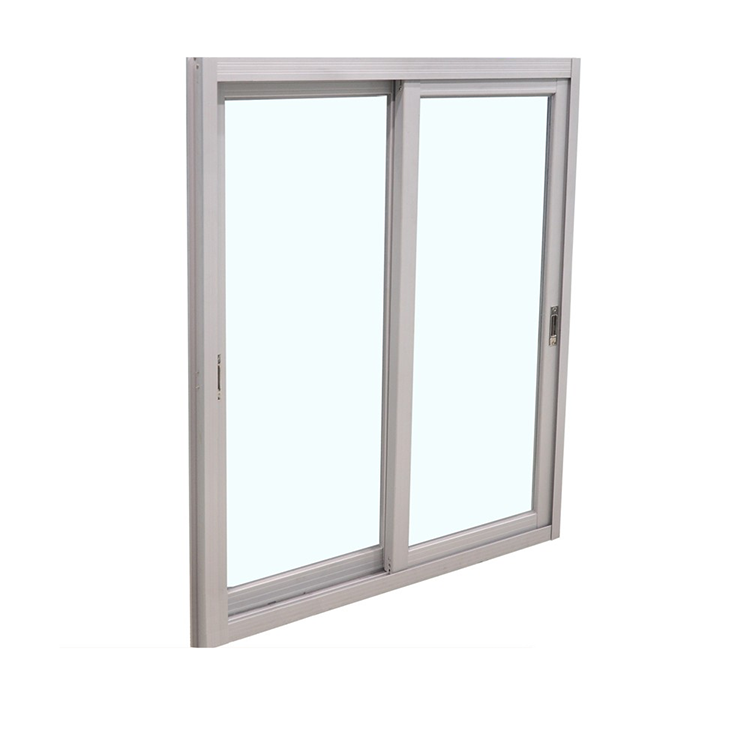 Powder Coating Office Safety Lock Champagne Color Vertical Frame Glass Aluminum Sliding Window From China Manufacturer