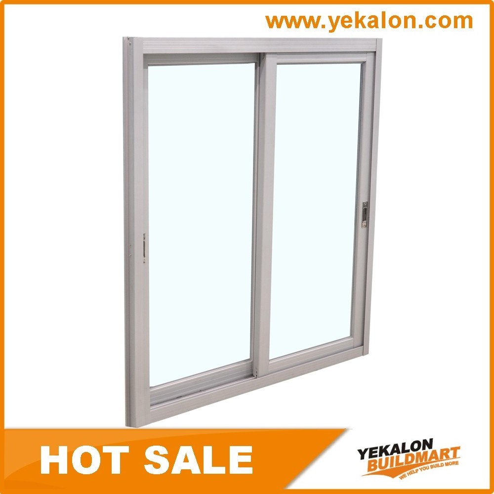 Powder Coating Office Safety Lock Champagne Color Vertical Frame Glass Aluminum Sliding Window From China Manufacturer