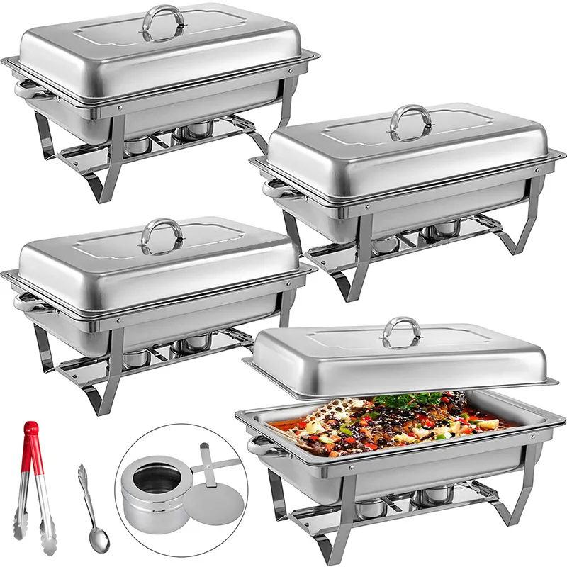 Hotel Restaurant Catering Luxury Chafing Dish Buffet Set Stainless Steel Chafing Dishes Heating Display Food Warmer Set