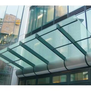 0.4mm-2mm .Best Choice  Large Outdoor Canopy Decorative And Practical Tempered Glass Entrance Awning Canopy System